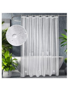 Excefore Frosted Shower Curtain Liner, 72 x 72 inches Frosted Shower Liner Waterproof, with 3 Big Magnets, Eva Plastic Weighted Shower Curtains, for Bathroom, Water Repellent, Semi Transparent  - Image 1