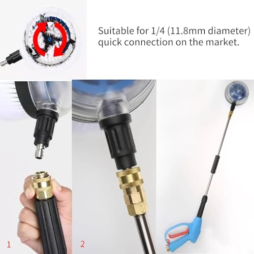 STARQ Handheld Surface Cleaner with 1/4" Quick Plug & 3/4 Brass Adapter for Driveways Sidewalks Floor Patios Cleaning, Heavy Duty - Image 4