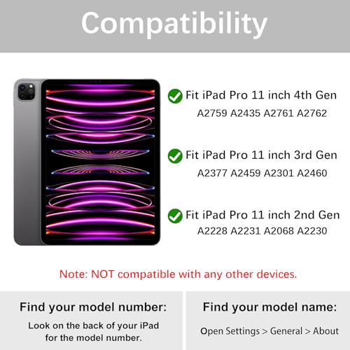 Divufus Case for iPad Pro 11 inch 4th/3rd/2nd Generation, Lightweight Slim Auto Sleep/Wake Smart Cover Soft TPU Back Case with Pencil Holder for iPad Pro 11" 2022/2021/2020, Matcha Green - Image 2