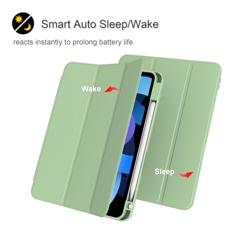 Divufus Case for iPad Pro 11 inch 4th/3rd/2nd Generation, Lightweight Slim Auto Sleep/Wake Smart Cover Soft TPU Back Case with Pencil Holder for iPad Pro 11" 2022/2021/2020, Matcha Green - Image 3