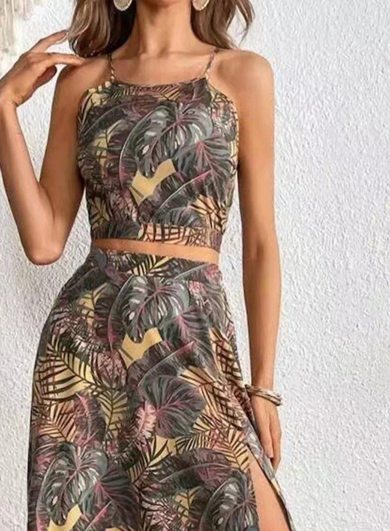 YUNIQEE Tropical Print Dress