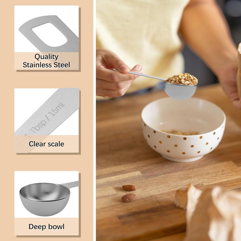 BERYLER 2PCS 1tbsp (3tsp, 15ml, 1/2oz) Single Measuring Spoon, Stainless Steel Individual Teaspoons Only - Image 3