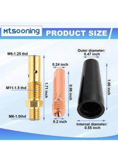 Mtsooning Mtsooning 48PCS Flux Core Gasless Nozzle Tips Kit KP1939-1, 0.035" (0.9mm) Flux Core Welder Gun Welding Mig Contact Tips Gasless Nozzle Gas Diffusers Replacement for Lincoln Magnum 100L & Weld-Pak MIG  - Image 5