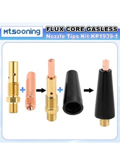 Mtsooning Mtsooning 48PCS Flux Core Gasless Nozzle Tips Kit KP1939-1, 0.035" (0.9mm) Flux Core Welder Gun Welding Mig Contact Tips Gasless Nozzle Gas Diffusers Replacement for Lincoln Magnum 100L & Weld-Pak MIG  - Image 2