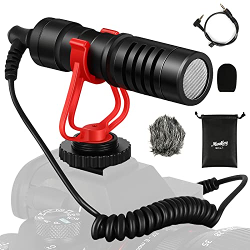 Moukey MCM-1 Camera Microphone, Video Mic with Shock Mount and Windshield, Professional Vlogging Kit for iPhone, Android Smartphone, DSLR Camera & Camcorder, Battery-Free Shotgun Mic - Image 1