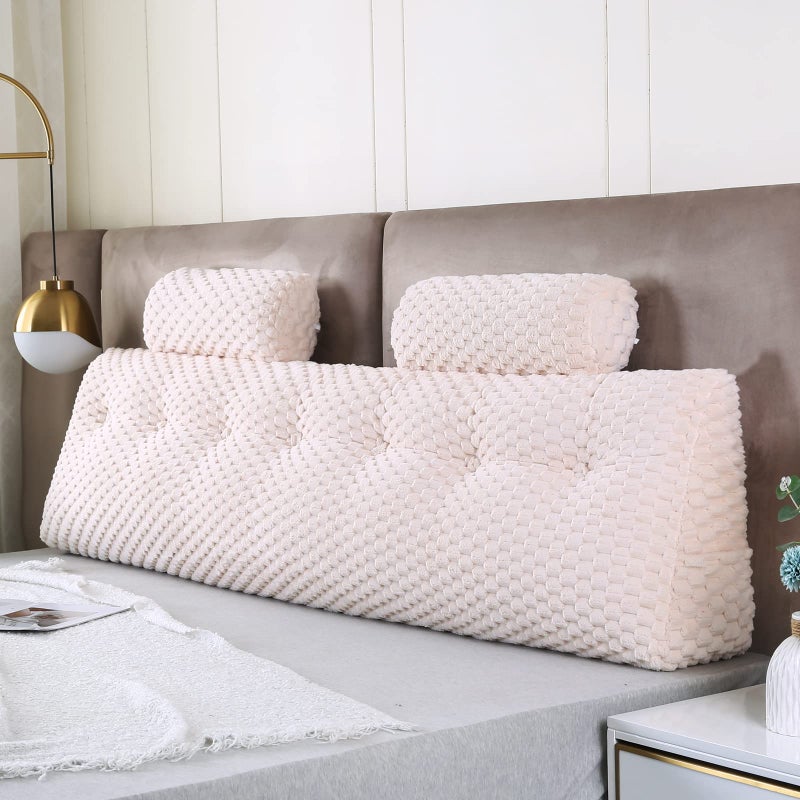 Gpround Gpround Wedge Headboard Pillows  2 Head Roll Pillow Bed Wedge Pillow for Headboard Large Bolster for Bed Rest Reading Pillows Backrest Pillows for Sitting in Bed Backrest Positioning Support 