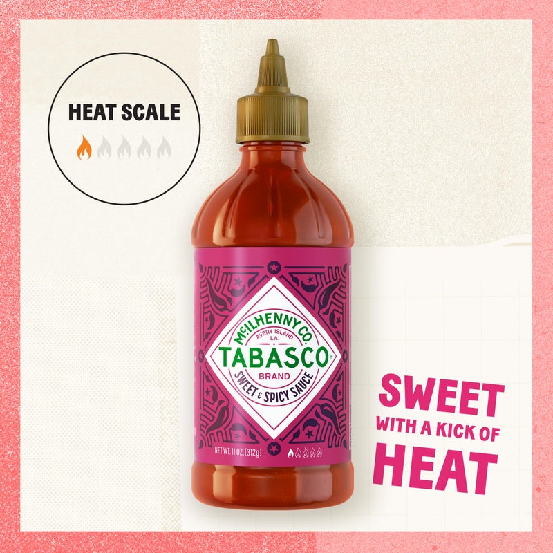 TABASCO® Brand Sweet and Spicy Sauce, Mild Hot Sauce, Easy-to-Squeeze Bottle, Perfect Balance of Sweet & Heat, Versatile Flavor, Great on Fish Tacos, Salads, Asian Food & More, 11 Oz (Pack of 1) - Image 2