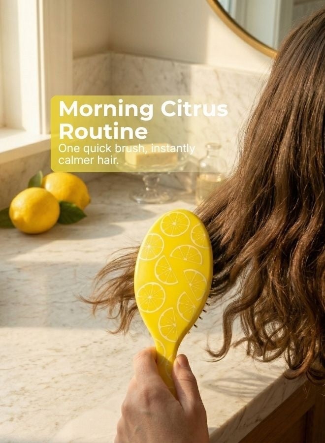 Glitters Lemon Zest Detangler Hairbrush - Gentle Detangling with Anti-Static Finish - Image 2