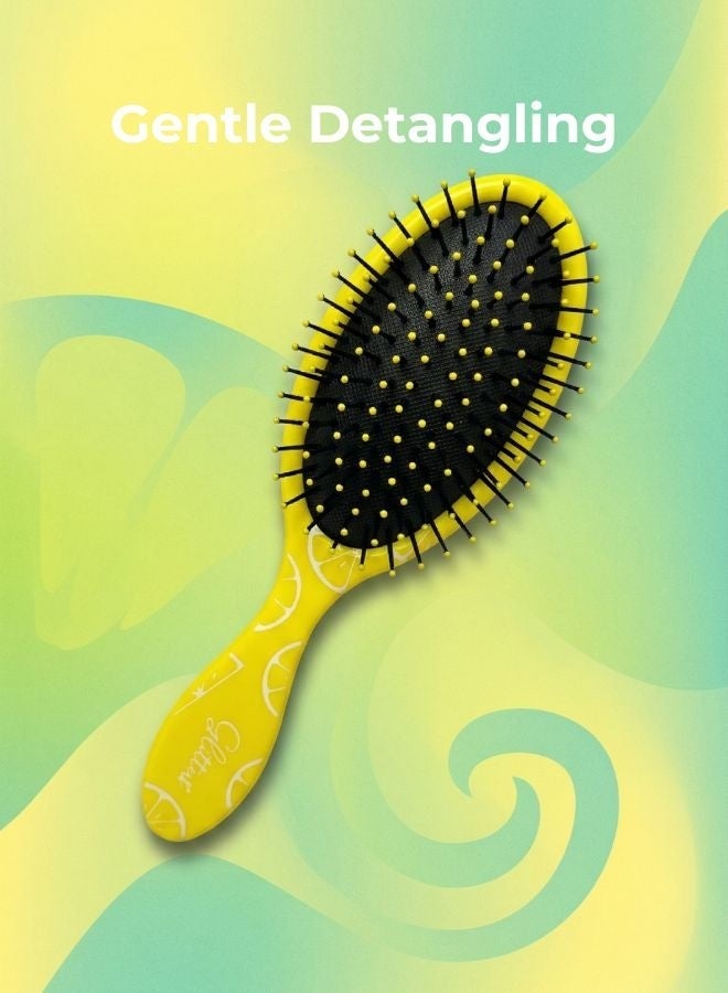 Glitters Lemon Zest Detangler Hairbrush - Gentle Detangling with Anti-Static Finish - Image 3