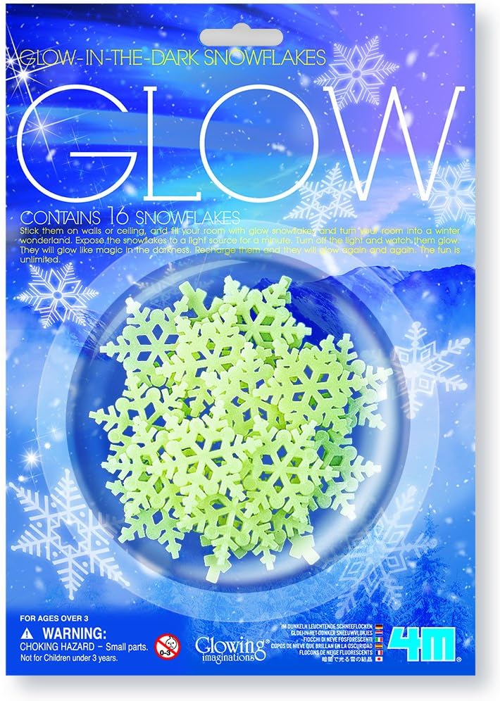 4M Glow Snowflakes Educational Toy, Multicolour, 405938, Kids Toy Kit
