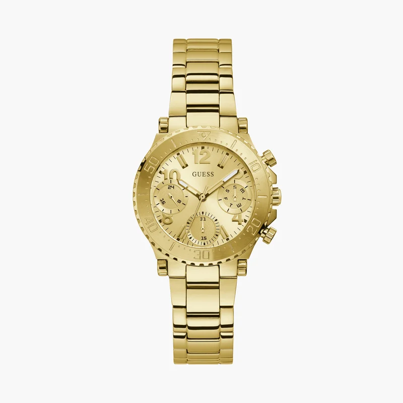 جس Gold Chronograph Watch for Women