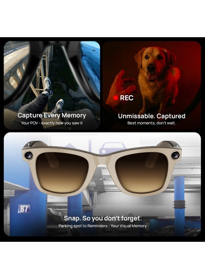 Smart Glasses with 8MP Camera Hands-Free Photo & Video Vision AI with Real-Time Answers Open-Ear Audio & Calls  32GB Storage Voice & Gesture Control - Image 4