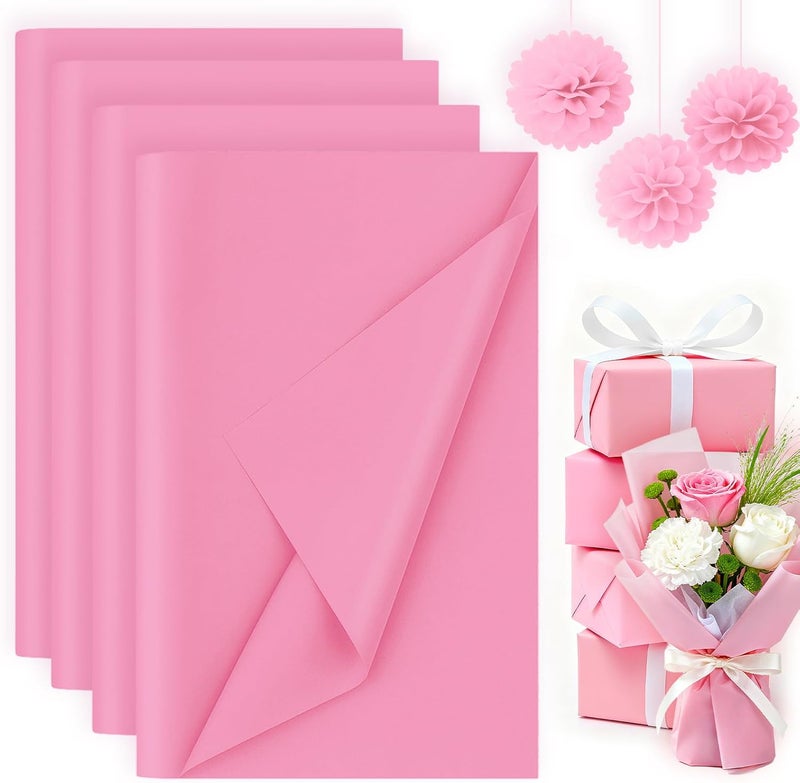 Koogel 330 Sheets Tissue Paper Bulk, 14 x 10 Inch Pink Gift Wrapping Tissue Paper for Wedding Birthday DIY Crafts Art Project - Image 1
