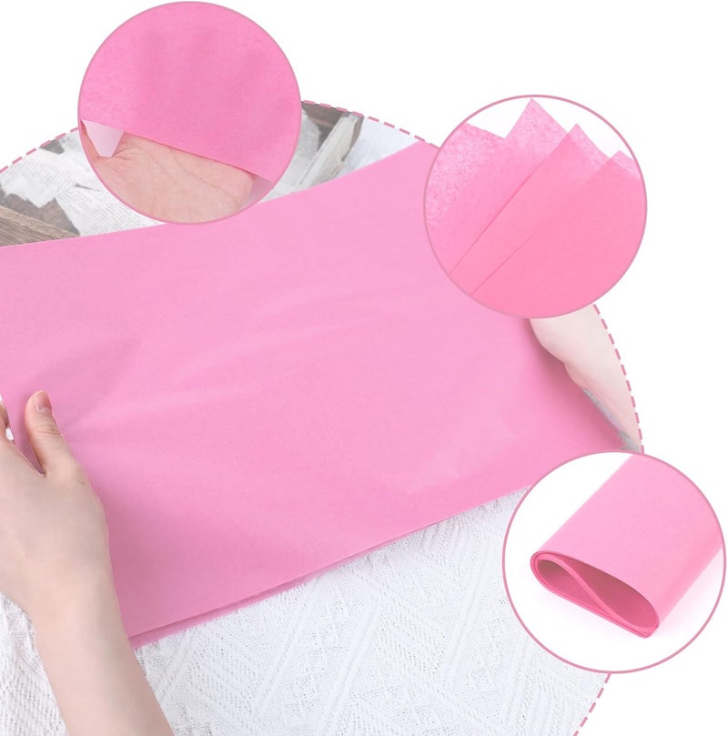 Koogel 330 Sheets Tissue Paper Bulk, 14 x 10 Inch Pink Gift Wrapping Tissue Paper for Wedding Birthday DIY Crafts Art Project - Image 3