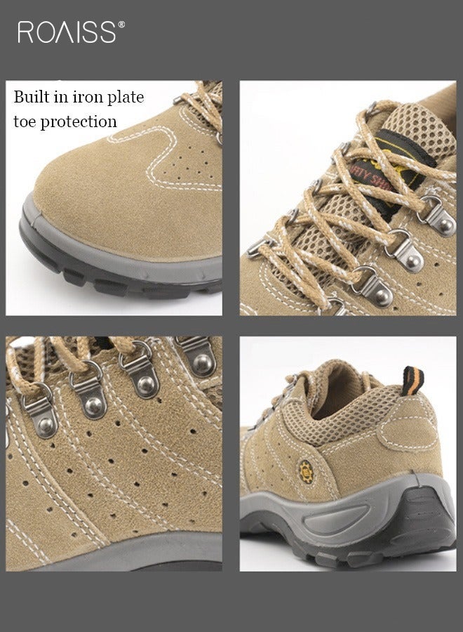 roaiss Men's Steel Toe Outdoor Work Shoes Comfortable Anti Smashing Puncture Proof Slip on Indestructible Safety Shoes Steel Closed Toes Breathable Labor Protection Shoes - Image 5
