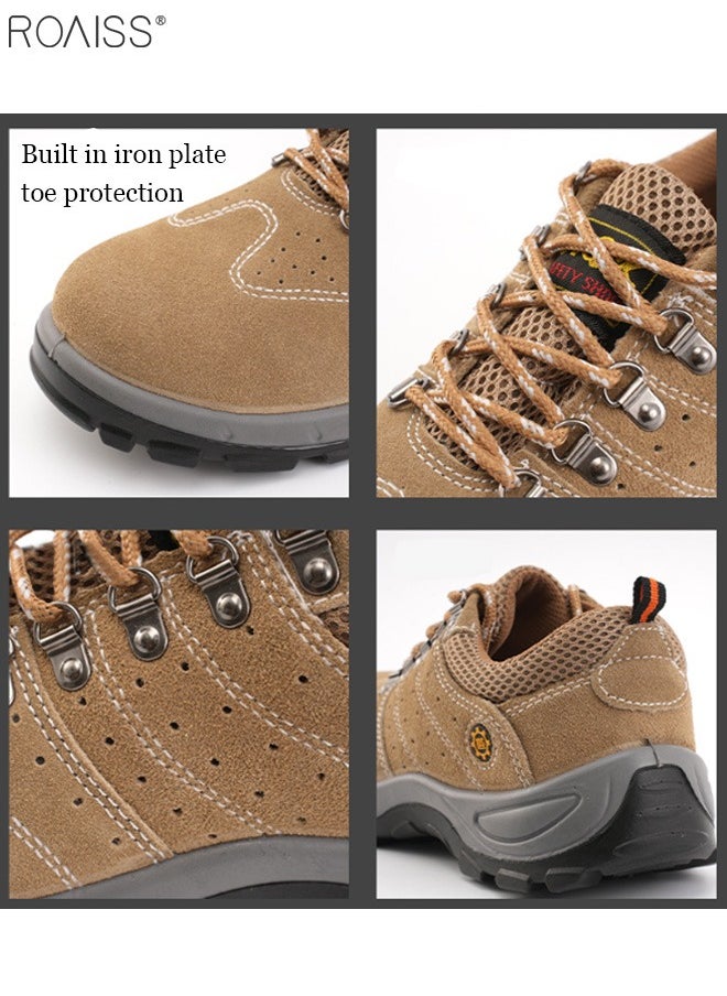 roaiss - Men's Steel Toe Outdoor Work Shoes Comfortable Anti Smashing Puncture Proof Slip on Indestructible Safety Shoes Steel Closed Toes Breathable Labor Protection Shoes - Image 1