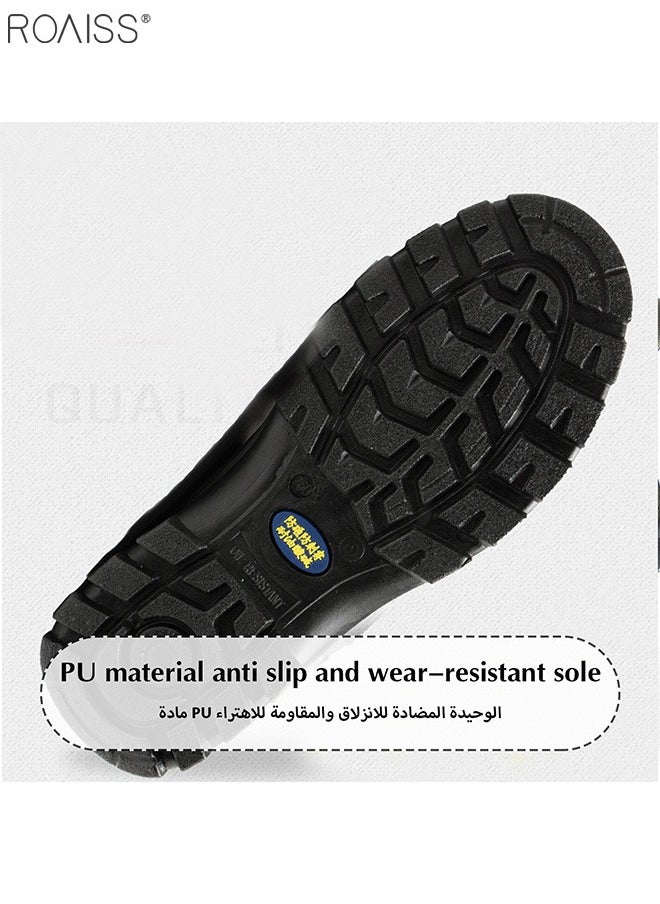 roaiss - Men's Steel Toe Outdoor Work Shoes Comfortable Anti Smashing Puncture Proof Slip on Indestructible Safety Shoes Steel Closed Toes Breathable Labor Protection Shoes - Image 1