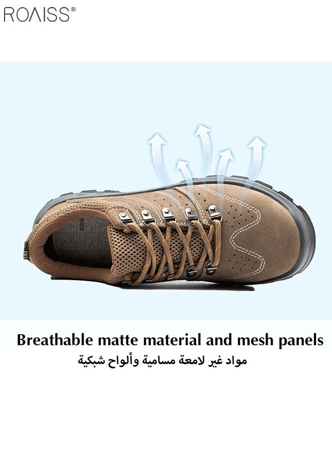 roaiss - Men's Steel Toe Outdoor Work Shoes Comfortable Anti Smashing Puncture Proof Slip on Indestructible Safety Shoes Steel Closed Toes Breathable Labor Protection Shoes - Image 1
