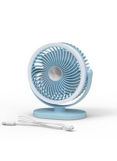 Inder LED Night Light Mute Desktop Cooling Ceiling Fan Blue  - Image 1