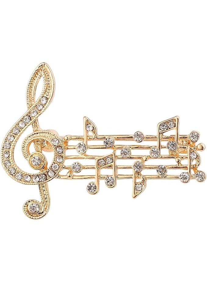 An elegant musical touch to your look: a G clef and notes brooch - Image 3