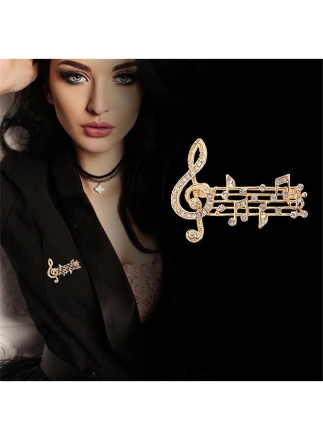 An elegant musical touch to your look: a G clef and notes brooch - Image 4