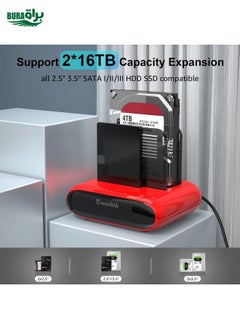 BURAQ Wavlink ST341U Dual Bay External Hard Drive Docking Station Support Offline Clone Function(UK Plug)  - Image 2