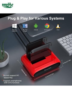 BURAQ Wavlink ST341U Dual Bay External Hard Drive Docking Station Support Offline Clone Function(UK Plug)  - Image 5