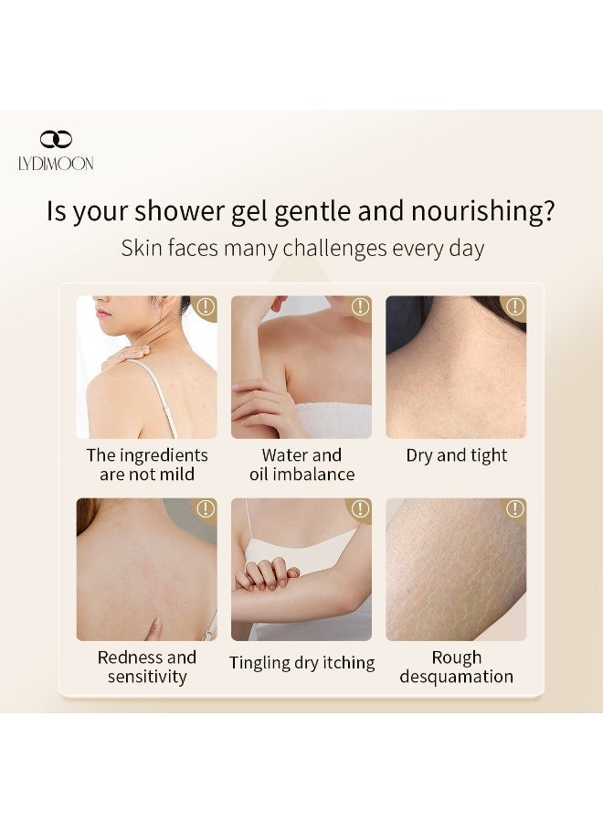 LYDIMOON Goat Milk Niacinamide Moisturizing Body Wash | Gentle Cleansing & Brightening 800ml - Image 3