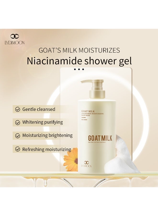 LYDIMOON Goat Milk Niacinamide Moisturizing Body Wash | Gentle Cleansing & Brightening 800ml - Image 2
