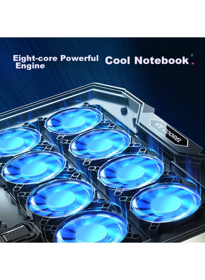 ICE COOREL Kuorui Bingzun K10 Laptop Cooling Pad, Computer Stand, Gaming Laptop Cooling Base, Adjustable Speed Cooling Fan With Rgb Lighting, Suitable For 17-inch Lenovo Alienware Legion - Image 4