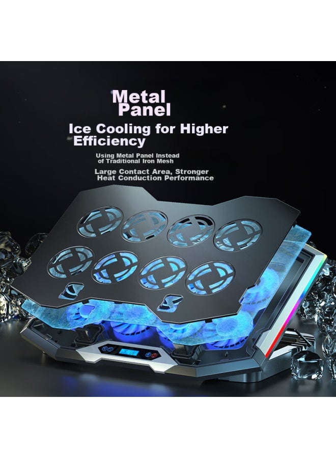 ICE COOREL Kuorui Bingzun K10 Laptop Cooling Pad, Computer Stand, Gaming Laptop Cooling Base, Adjustable Speed Cooling Fan With Rgb Lighting, Suitable For 17-inch Lenovo Alienware Legion - Image 3