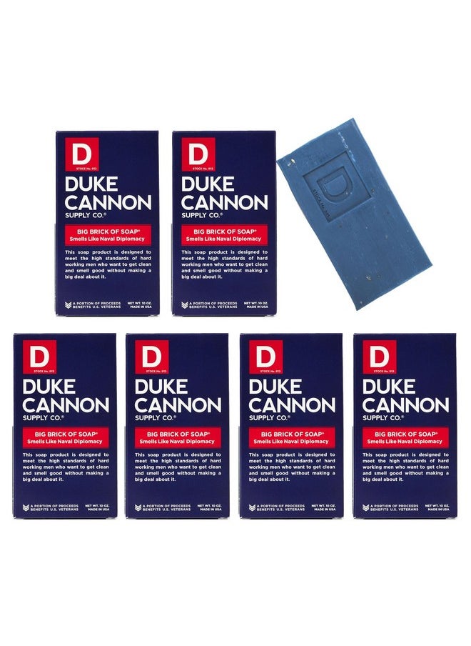 Duke Cannon Supply Co. Big Brick Of Soap Bar For Mensuperior Grade Extra Large All Skin Types 10 Oz (6 Pack) (Naval Diplomacy 10 Oz (Pack Of 6))  - Image 1