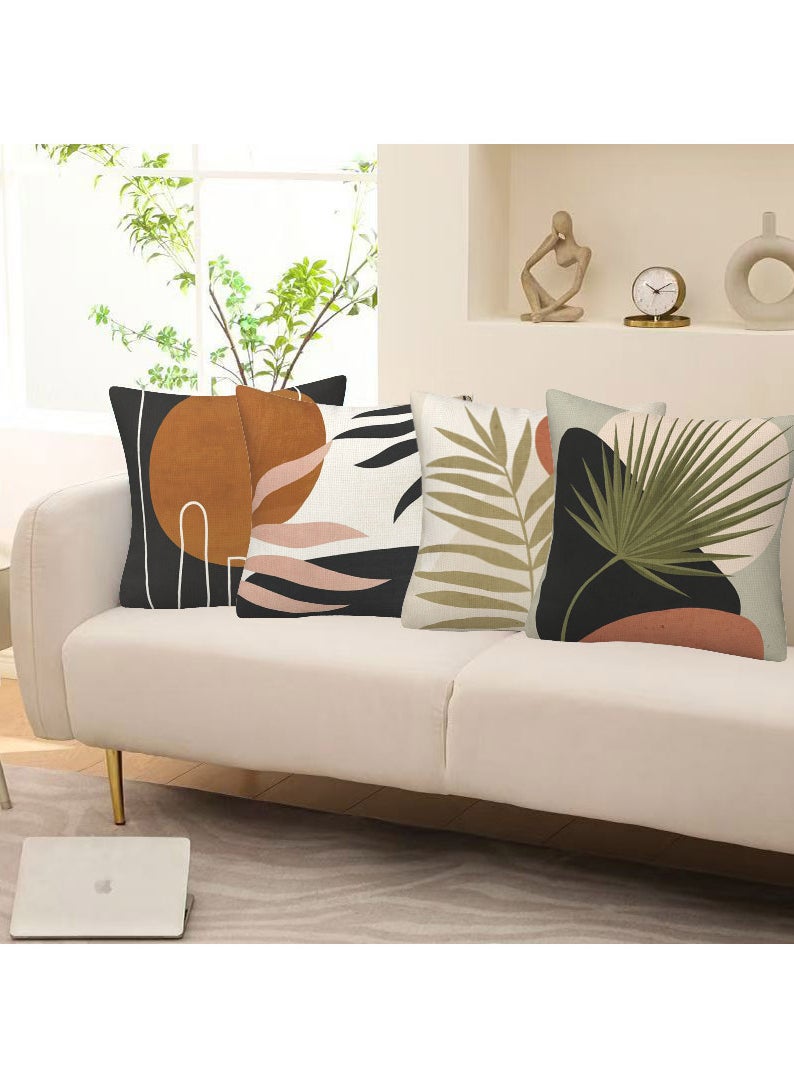 FASHION HOME Set of 4 Cushion Covers Decorative Throw Pillow cases for Living Room Garden Outdoor Décor  - Image 5