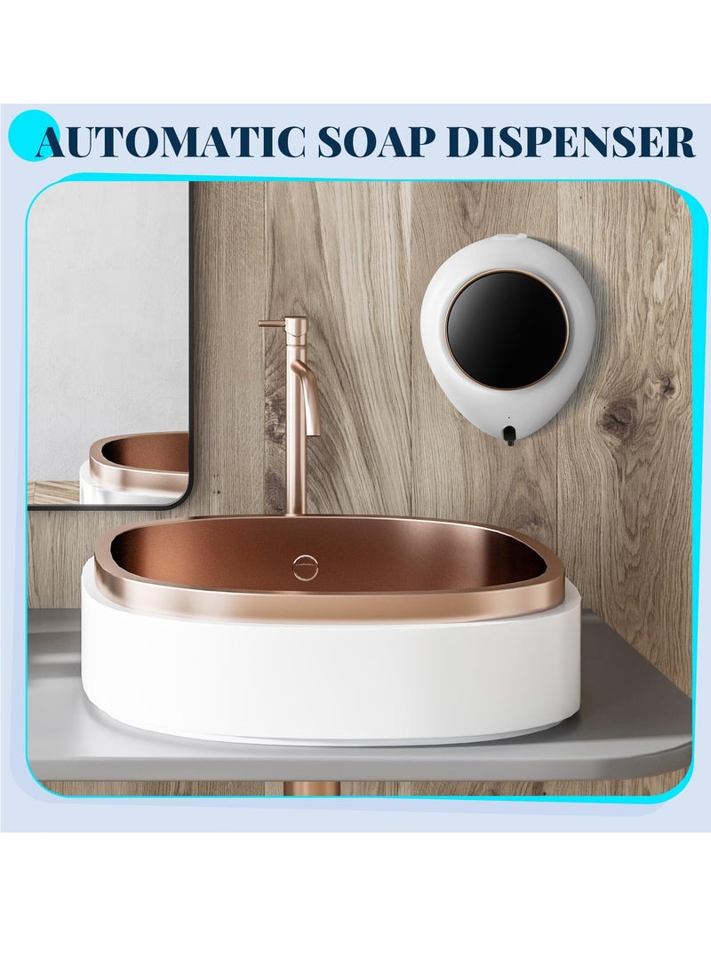 Excefore - 2 Pcs Automatic Soap Dispenser, Touchless Waterproof Hand Soap Dispenser, Rechargeable Liquid Hand Soap Dispenser for Home Bathroom Hotel Kitchen Business Commercial, 300ml - Image 1