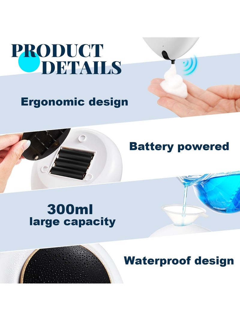 Excefore - 2 Pcs Automatic Soap Dispenser, Touchless Waterproof Hand Soap Dispenser, Rechargeable Liquid Hand Soap Dispenser for Home Bathroom Hotel Kitchen Business Commercial, 300ml - Image 1