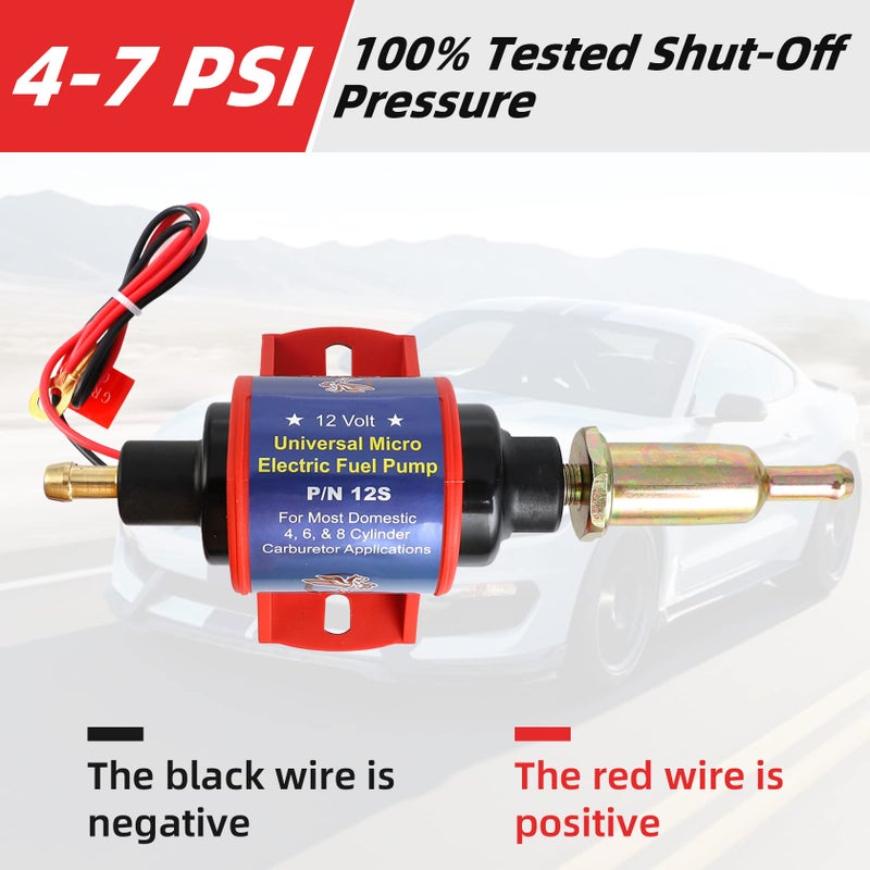 CarBole مضخة وقود كهربائية صغيرة من كار بول 5/16 بوصة مدخل ومخرج 12 فولت 1-2 أمبير 35 جالون في الساعة 4-7 رطل لكل بوصة مربعة ضغط تشغيل الوقود - Image 2