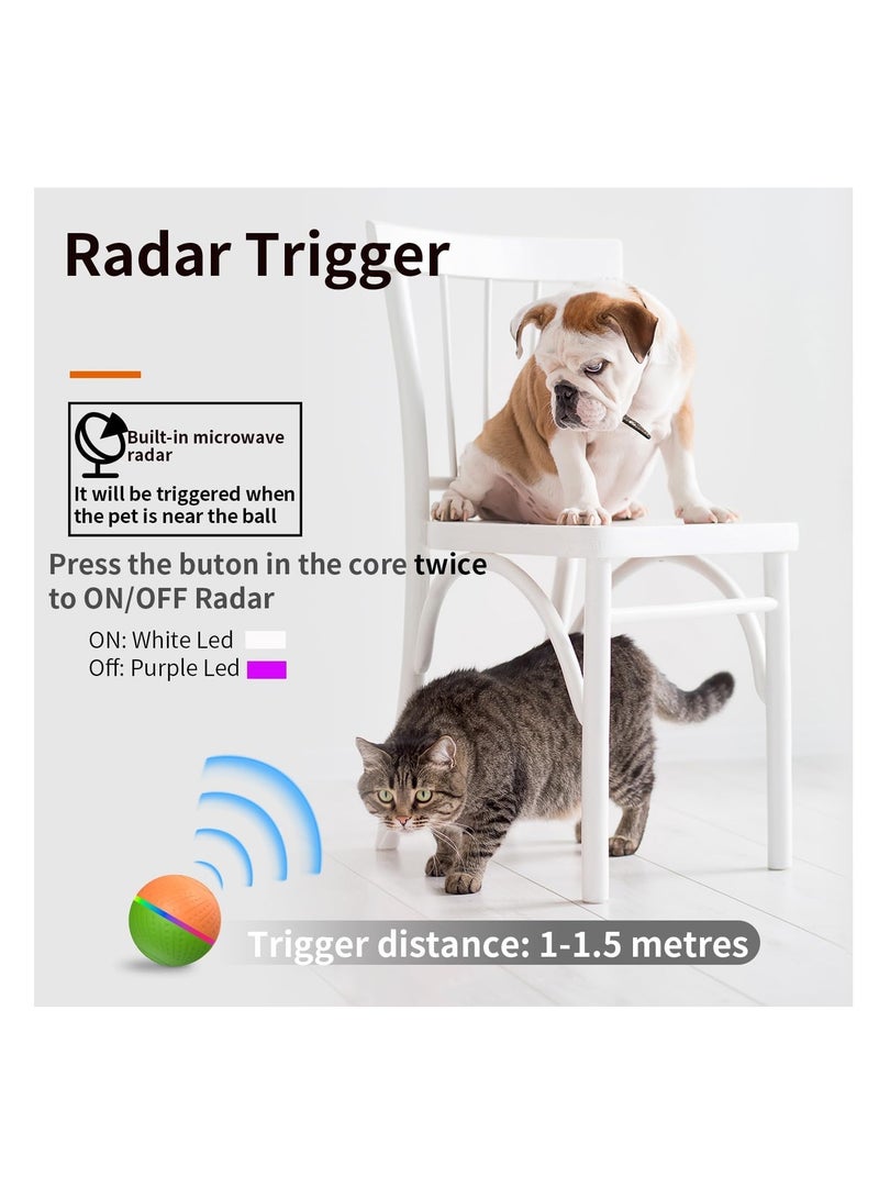 Barakah Dog Toy Ball 2023 Upgraded Radar Sensor Interactive, Smart Dog Toy Ball, Self Rolling Ball for Large Dog, Active Moving Dog Toy with LED Lights, Type-C Rechargeable - Image 2