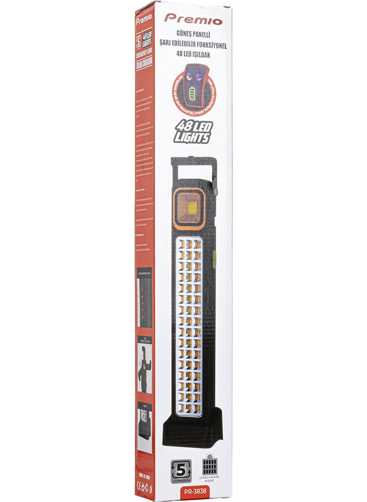 Mete Store - Premıo PR-3838 2 Watt Cob LED + 48 LED Solar Rechargeable Searchlight (81) - Image 1