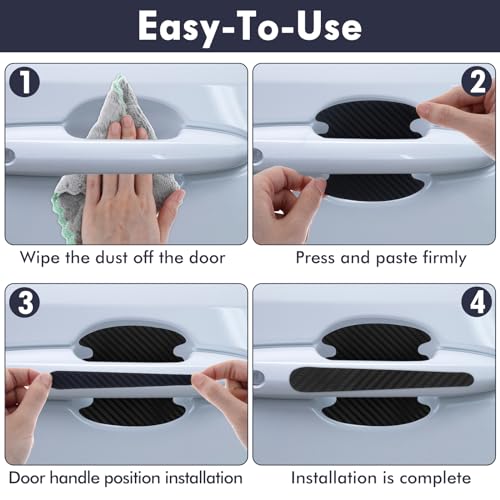 Oruola 16pcs Car Door Handle Scratch Protector,Car Door Handle Protector Film, Protective Sticker-Anti-Scratches, Non-Marking,Easy Application (Black) - Image 4