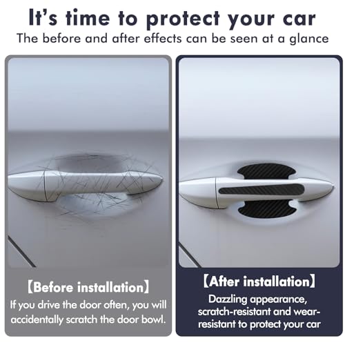 Oruola 16pcs Car Door Handle Scratch Protector,Car Door Handle Protector Film, Protective Sticker-Anti-Scratches, Non-Marking,Easy Application (Black) - Image 2