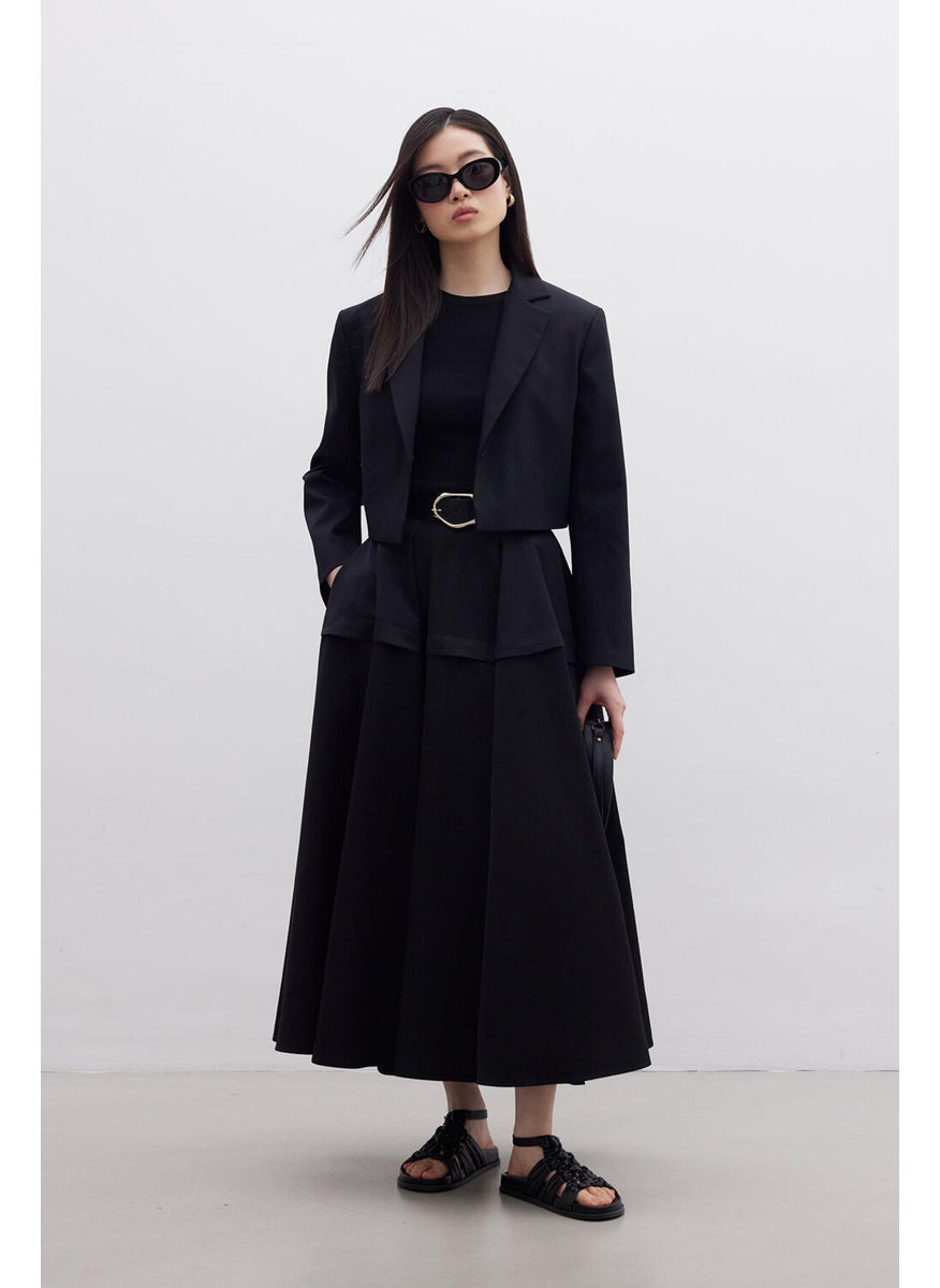 Manuka - Flounce Design Skirt Black - Image 1