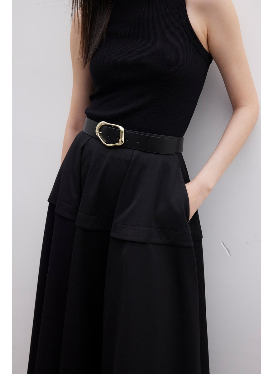 Manuka - Flounce Design Skirt Black - Image 1