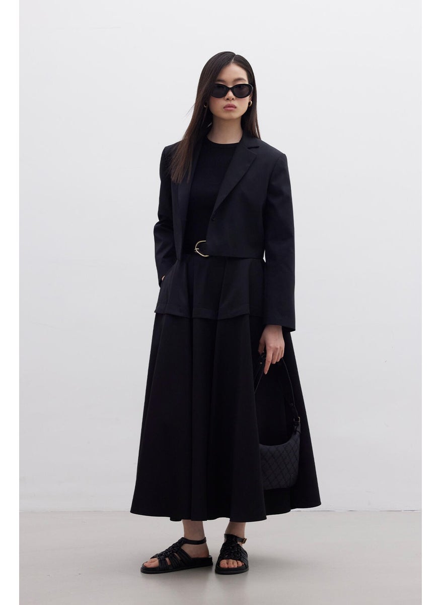 Manuka - Flounce Design Skirt Black - Image 1