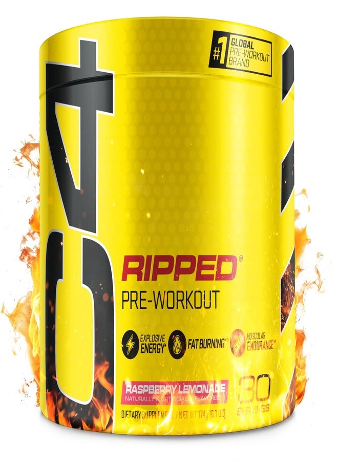 C4 Cellucor C4 Ripped Pre Workout Powder Raspberry Lemonade | Creatine Free + Sugar Free Preworkout Energy Supplement for Men & Women | 150mg Caffeine + Beta Alanine| 30 Servings (Packaging May Vary) - Image 1