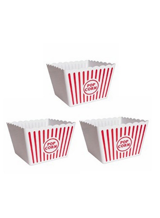 نوفيلتي بليس عبوات فشار كلاسيكية من البلاستيك مخططة باللونين الأحمر والأبيض من نوفيلتي بليس لليلة الأفلام - مقاس 8 بوصات مربعة × 7 بوصات عميقة (عبوة من قطعتين) - Image 2