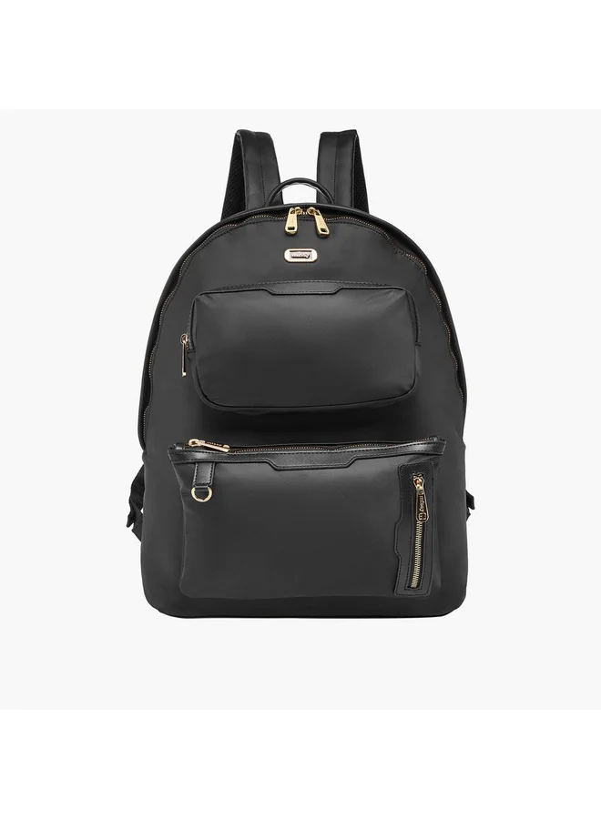 MISSY Women Solid Backpack with Adjustable Shoulder Straps and Zip Closure - 32x19x40 cm