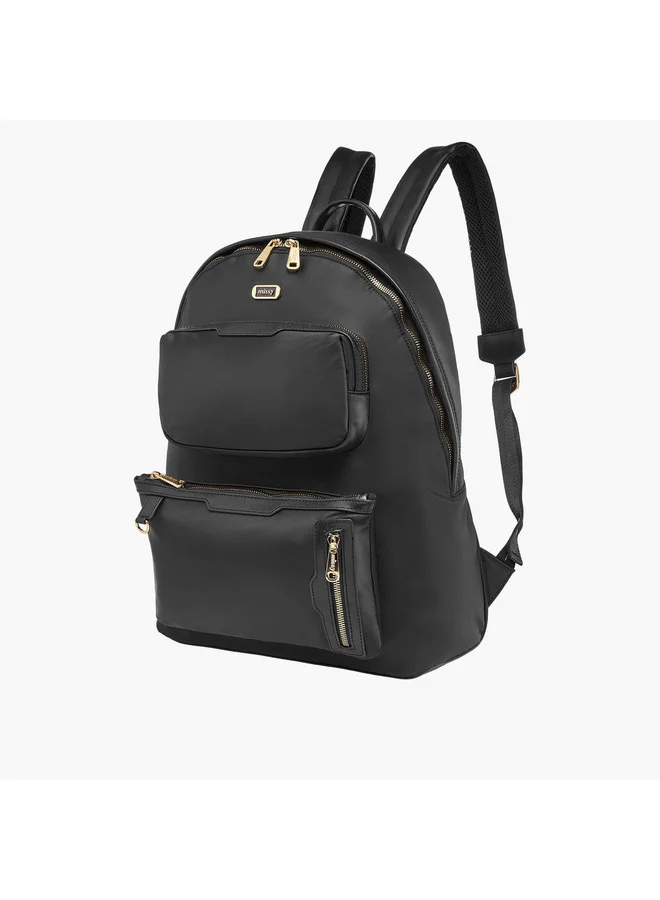 MISSY Women Solid Backpack with Adjustable Shoulder Straps and Zip Closure - 32x19x40 cm