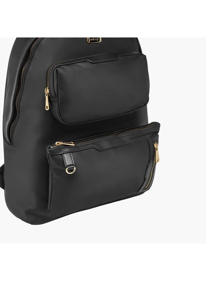 MISSY Women Solid Backpack with Adjustable Shoulder Straps and Zip Closure - 32x19x40 cm