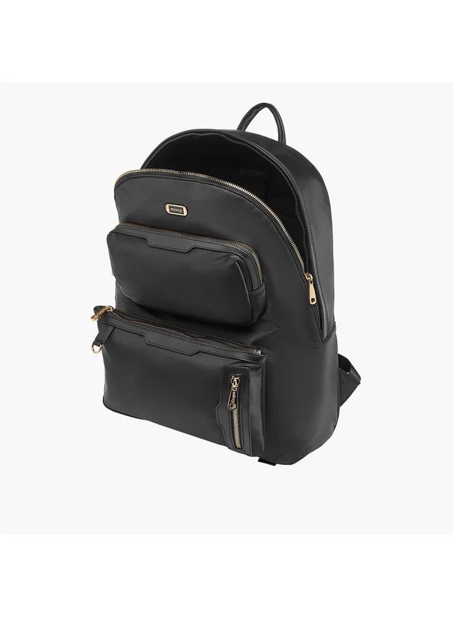 MISSY Women Solid Backpack with Adjustable Shoulder Straps and Zip Closure - 32x19x40 cm