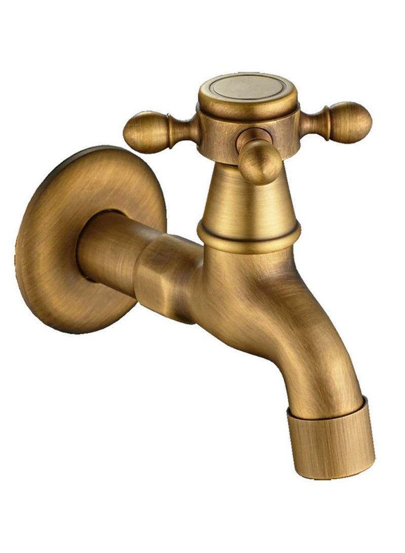 Excefore Sink Faucet, Kitchen Sink Faucet Antique Brass Mop Pool Taps Wall Mount Single Lever Cold Water Sink Faucet Bathroom Faucet Solid Brass Basin Mixer, for Home Kitchen  - Image 1